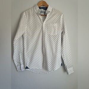 Express White with blue Patterned Men's Shirt